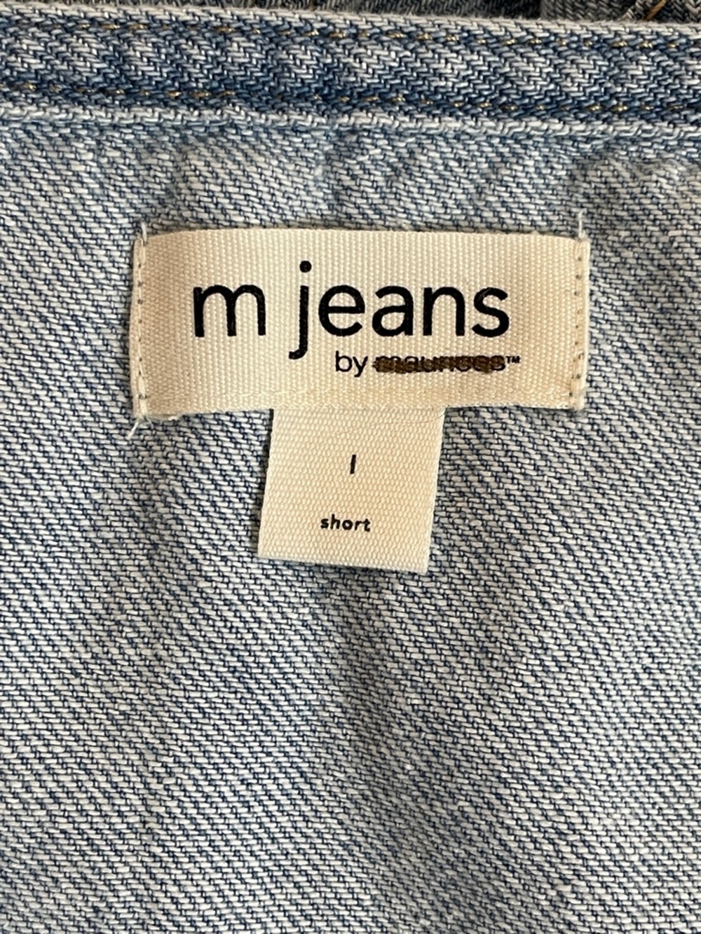 m jeans by Maurice’s Soft Denim Shortalls Size Large Short - Picture 11 of 12